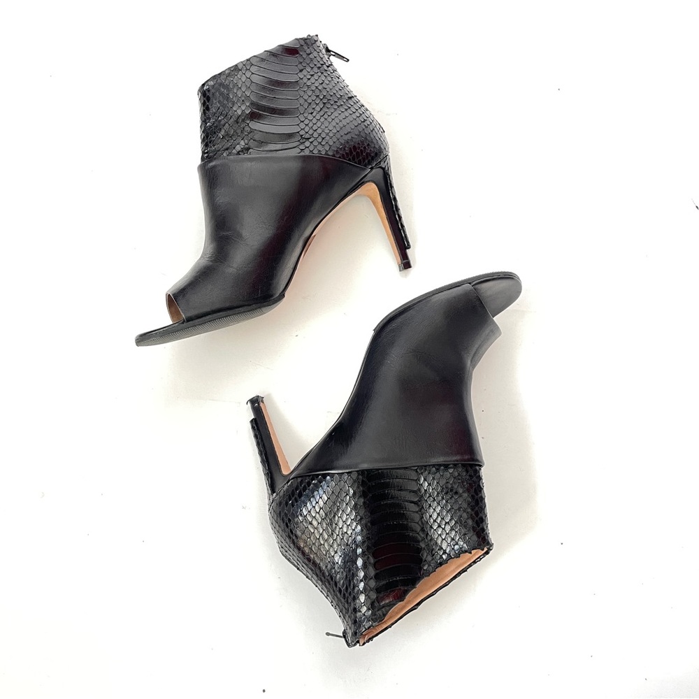 Maison Martin Margiela Snakeskin & Leather Black Peeptoe Boots IT 39 - Picture 7 of 13